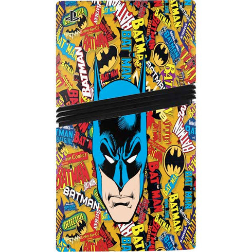 DC Comics Batman Mask Vintage Pattern PS5 Pro Console Skin