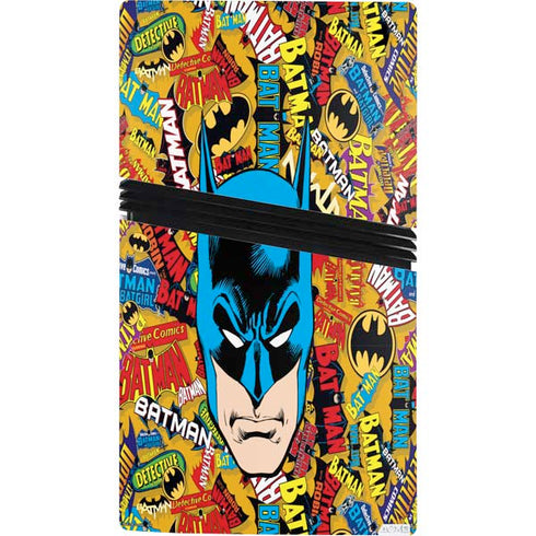 DC Comics Batman Mask Vintage Pattern PS5 Pro Console Skin