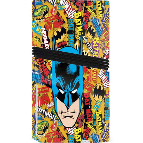 DC Comics Batman Mask Vintage Pattern PS5 Pro Disk Console Skin