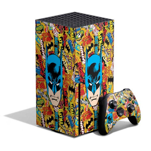 DC Comics Batman Mask Vintage Pattern Xbox Series X Skins