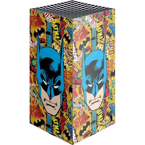 DC Comics Batman Mask Vintage Pattern XBox Series X Digital Edition Console Skin