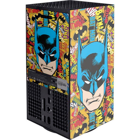DC Comics Batman Mask Vintage Pattern XBox Series X Digital Edition Console Skin