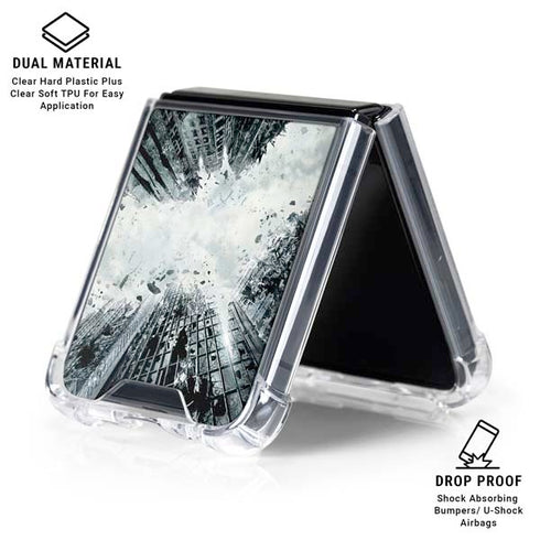 DC Comics Batman Dark Knight Rises Poster Galaxy Z Flip7 Clear Case