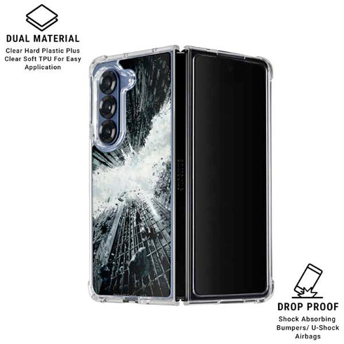 DC Comics Batman Dark Knight Rises Poster Galaxy Z Fold6 Clear Case