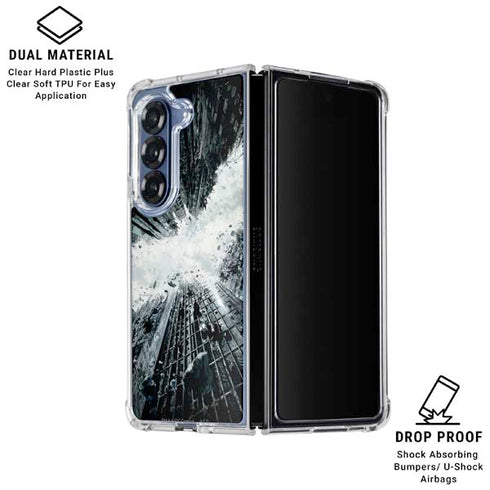 DC Comics Batman Dark Knight Rises Poster Galaxy Z Fold7 Clear Case