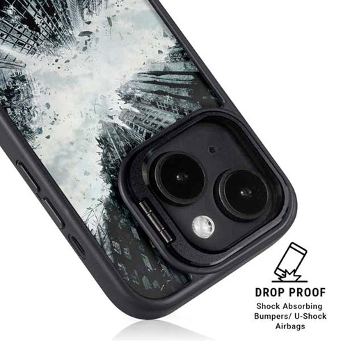 DC Comics Batman Dark Knight Rises Poster iPhone 15 Plus Kickstand Case
