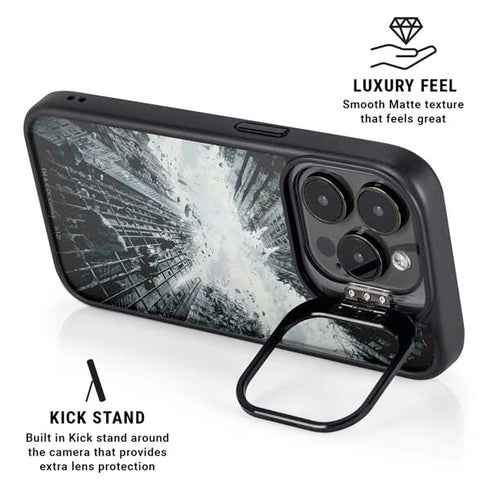 DC Comics Batman Dark Knight Rises Poster iPhone 15 Pro Max Kickstand Case