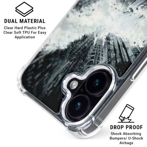 DC Comics Batman Dark Knight Rises Poster iPhone 16 Clear Case