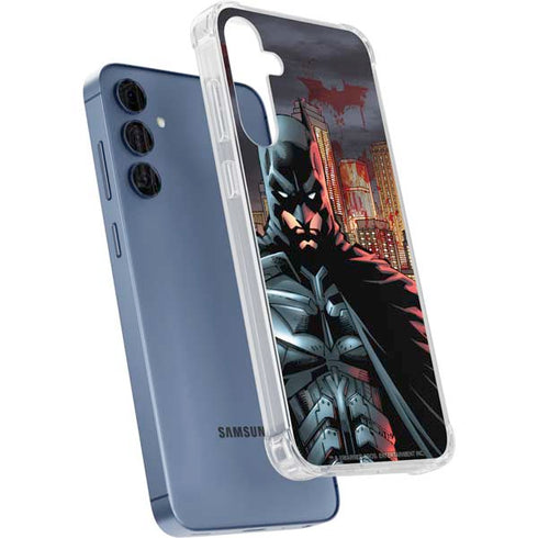 DC Comics Batman The Dark Knight Comic Art in Gotham City Galaxy A35 5G Clear Case