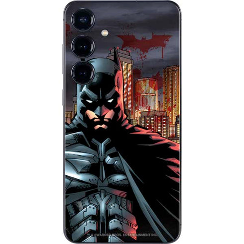 DC Comics Batman The Dark Knight Comic Art in Gotham City Galaxy S25 Plus Skin