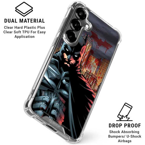 DC Comics Batman The Dark Knight Comic Art in Gotham City Galaxy S26 Clear Case