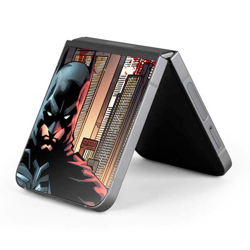 DC Comics Batman The Dark Knight Comic Art in Gotham City Galaxy Z Flip6 Skin