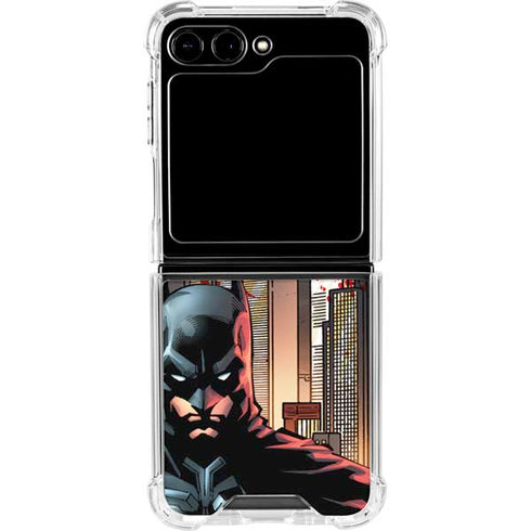 DC Comics Batman The Dark Knight Comic Art in Gotham City Galaxy Z Flip6 Clear Case