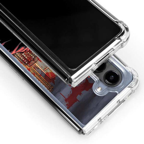 DC Comics Batman The Dark Knight Comic Art in Gotham City Galaxy Z Fold5 5G Clear Case