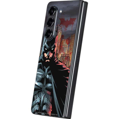DC Comics Batman The Dark Knight Comic Art in Gotham City Galaxy Z Fold5 5G Skin