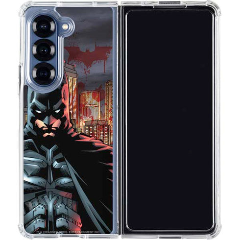 DC Comics Batman The Dark Knight Comic Art in Gotham City Galaxy Z Fold6 Clear Case