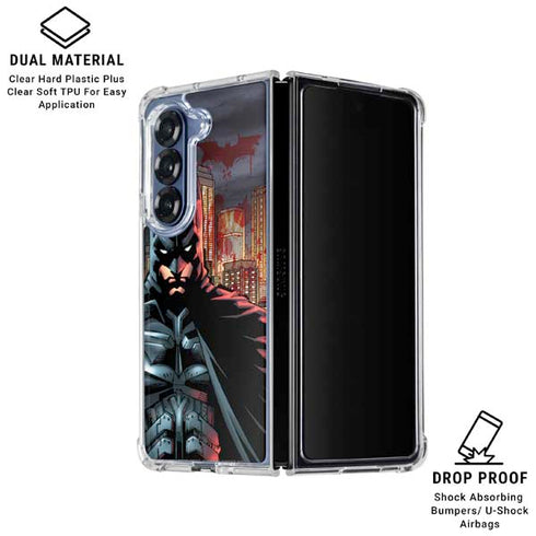 DC Comics Batman The Dark Knight Comic Art in Gotham City Galaxy Z Fold6 Clear Case