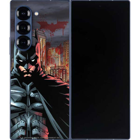 DC Comics Batman The Dark Knight Comic Art in Gotham City Galaxy Z Fold6 Skin