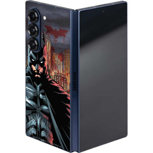 DC Comics Batman The Dark Knight Comic Art in Gotham City Galaxy Z Fold6 Skin