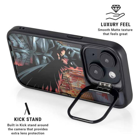 DC Comics Batman The Dark Knight Comic Art in Gotham City iPhone 14 Plus Kickstand Case