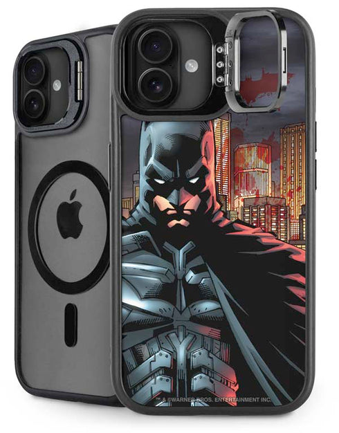 DC Comics Batman The Dark Knight Comic Art in Gotham City iPhone 16 Plus Kickstand Case