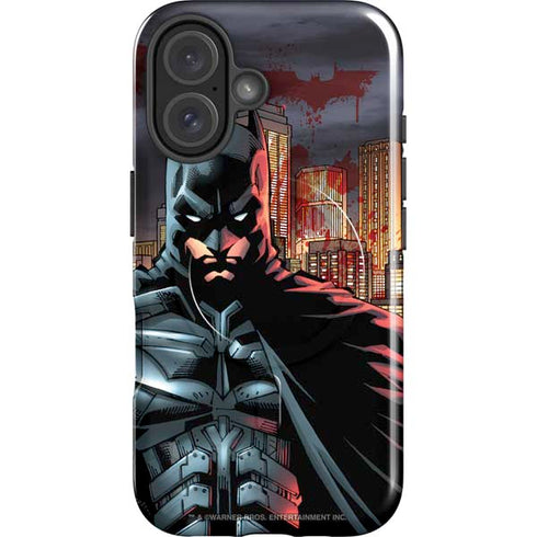 DC Comics Batman The Dark Knight Comic Art in Gotham City iPhone 16 Plus Magsafe Impact Case