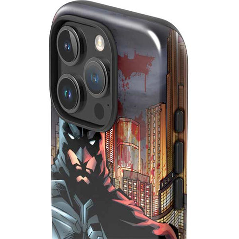 DC Comics Batman The Dark Knight Comic Art in Gotham City iPhone 16 Pro Impact Case