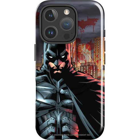 DC Comics Batman The Dark Knight Comic Art in Gotham City iPhone 16 Pro Max Magsafe Impact Case