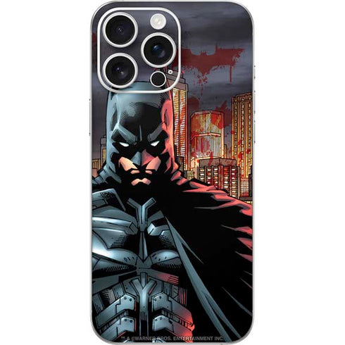 DC Comics Batman The Dark Knight Comic Art in Gotham City iPhone 16 Pro Max Skin