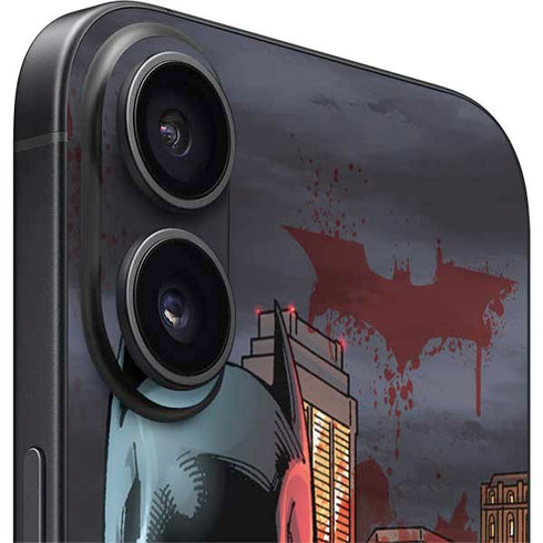 DC Comics Batman The Dark Knight Comic Art in Gotham City iPhone 16 Skin