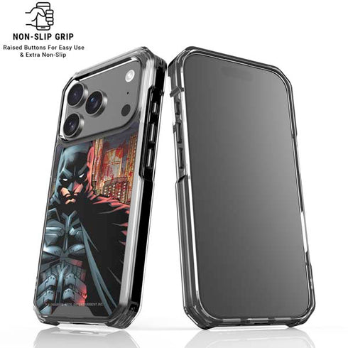 DC Comics Batman The Dark Knight Comic Art in Gotham City iPhone 18 Pro Clear Case