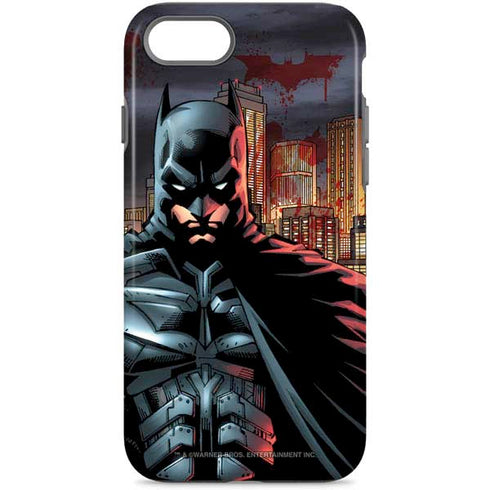 DC Comics Batman The Dark Knight Comic Art in Gotham City iPhone Cases