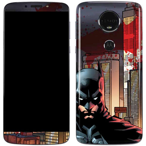 DC Comics Batman The Dark Knight Comic Art in Gotham City Moto E5 Plus Skin