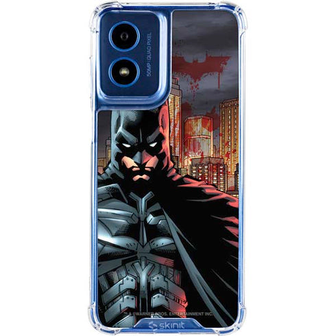 DC Comics Batman The Dark Knight Comic Art in Gotham City Moto G Play 4G (2024) Clear Case