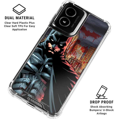 DC Comics Batman The Dark Knight Comic Art in Gotham City Moto G Power 5G (2024) Clear Case