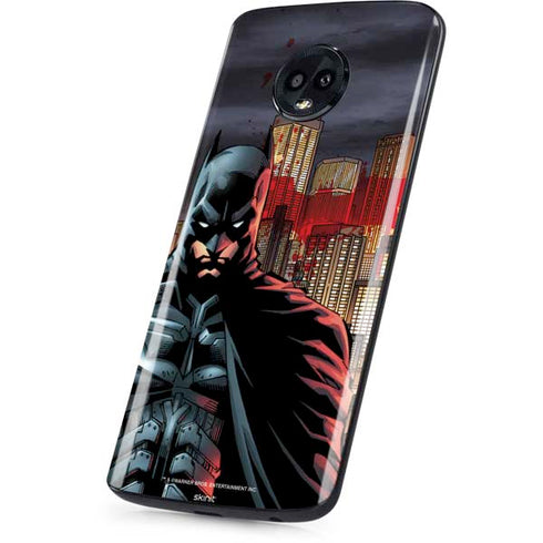 DC Comics Batman The Dark Knight Comic Art in Gotham City Moto G6 Skin