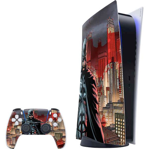 DC Comics Batman The Dark Knight Comic Art in Gotham City PlayStation PS5 Skins