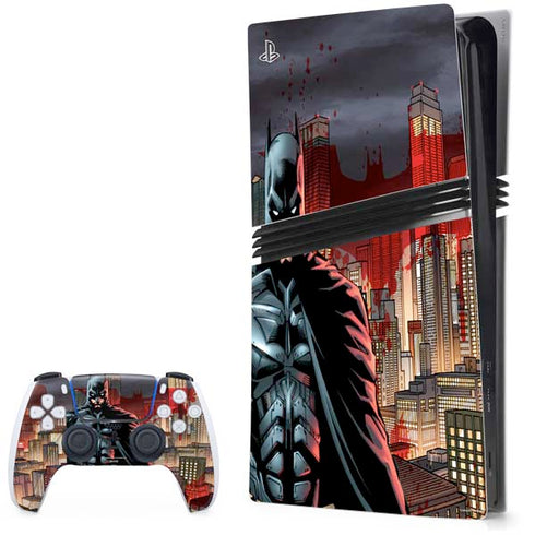 DC Comics Batman The Dark Knight Comic Art in Gotham City PS5 Pro Bundle Skin