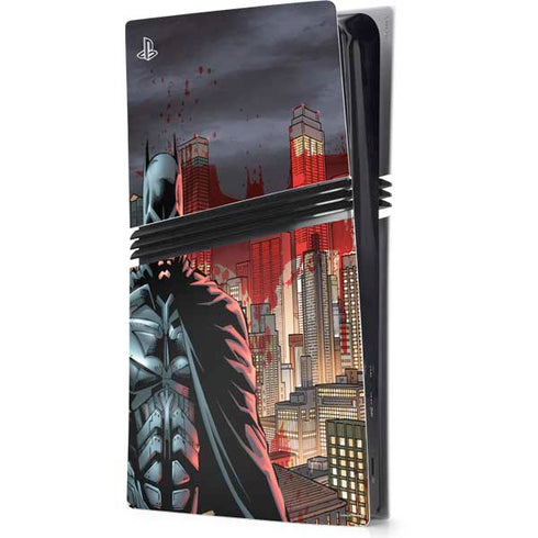DC Comics Batman The Dark Knight Comic Art in Gotham City PS5 Pro Console Skin