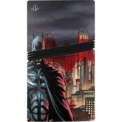 DC Comics Batman The Dark Knight Comic Art in Gotham City PS5 Pro Console Skin