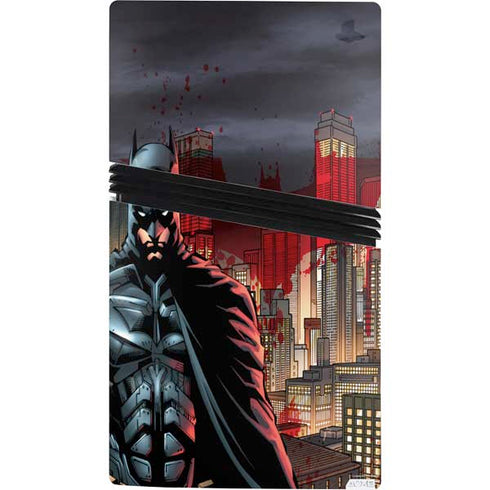 DC Comics Batman The Dark Knight Comic Art in Gotham City PS5 Pro Console Skin