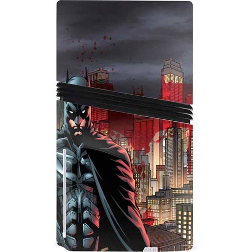 DC Comics Batman The Dark Knight Comic Art in Gotham City PS5 Pro Disk Console Skin