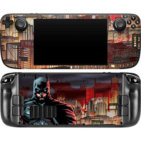 DC Comics Batman The Dark Knight Comic Art in Gotham City Steam Deck Handheld Gaming Computer OLED Skin