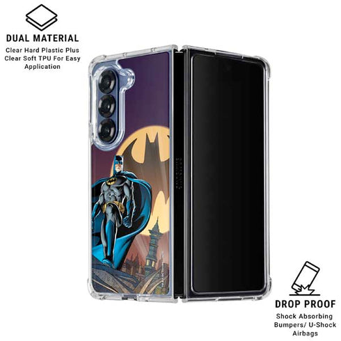 DC Comics Batman in the Sky Galaxy Z Fold7 Clear Case