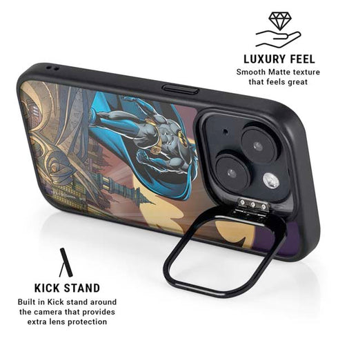 DC Comics Batman in the Sky iPhone 15 Kickstand Case