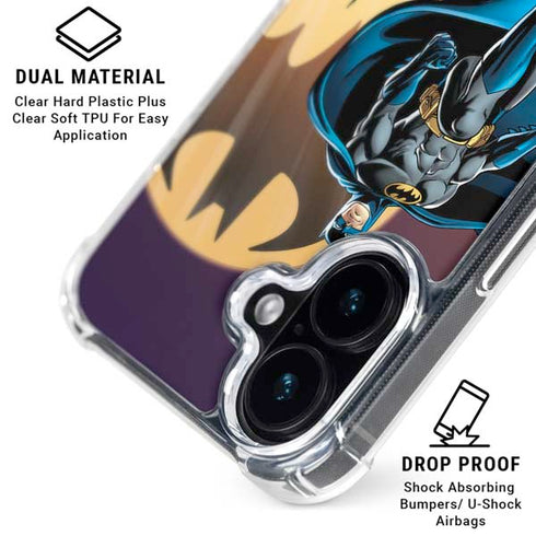 DC Comics Batman in the Sky iPhone 16 Clear Case