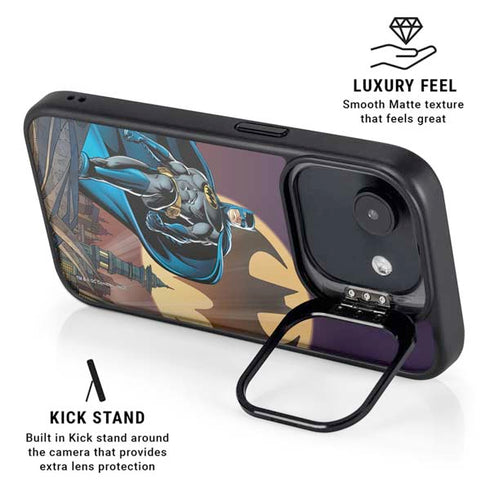 DC Comics Batman in the Sky iPhone 16e Kickstand Case