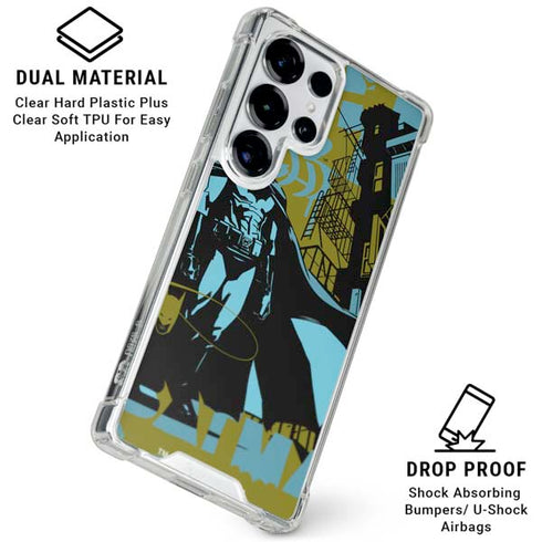 DC Comics Batman Poster Abstract Galaxy S25 Ultra Clear Case