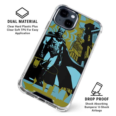 DC Comics Batman Poster Abstract iPhone 15 Clear Case