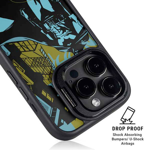 DC Comics Batman Poster Abstract iPhone 15 Pro Kickstand Case